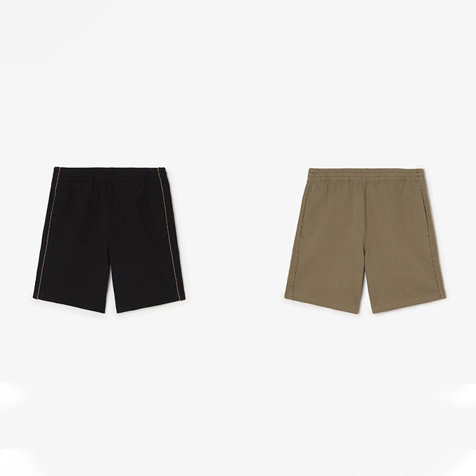 burberry check side detail cotton shorts